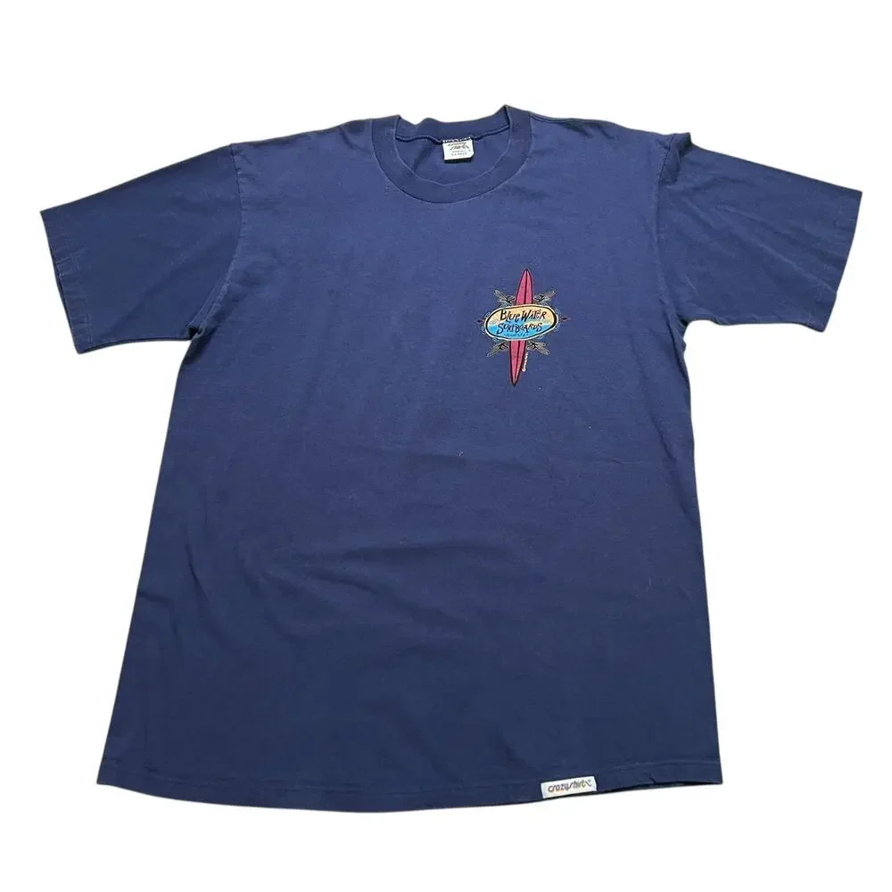 Vintage Crazy Shirts Hawaii Blue Water Surfboards T-Shirt XL Made in USA Surf - Picture 5 of 11